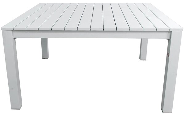 Tavolo Quadrato da Giardino 145x145cm in Alluminio Vorghini Loreto Bianco