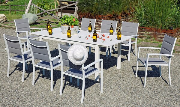 Sedia da Giardino in Alluminio e Textilene Vorghini Segesta Grigio
