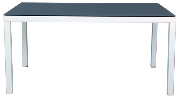 Tavolo Rettangolare da Giardino 150x90cm in Alluminio Vorghini Falconara Bianco e Grigio