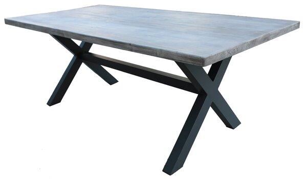 Tavolo Rettangolare da Giardino 200x100 in Alluminio Vorghini Fucecchio Grigio