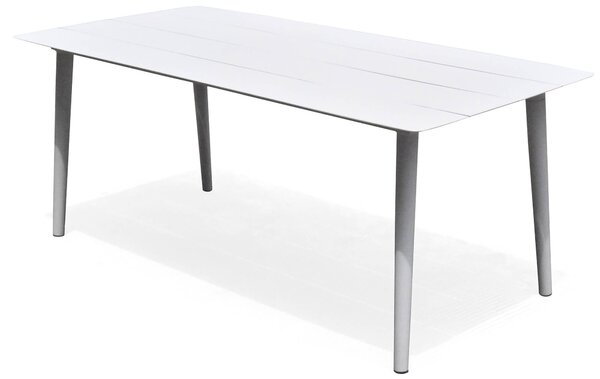 Tavolo Rettangolare da Giardino 180x90cm in Alluminio Vorghini Recanati Bianco