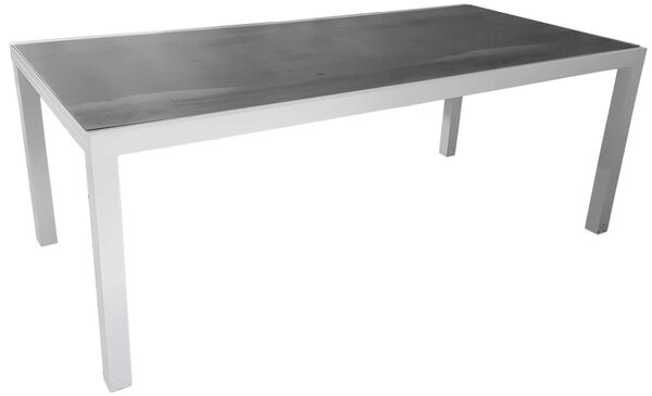 Tavolo Rettangolare da Giardino 200x96cm in Alluminio Vorghini Recanati Bianco