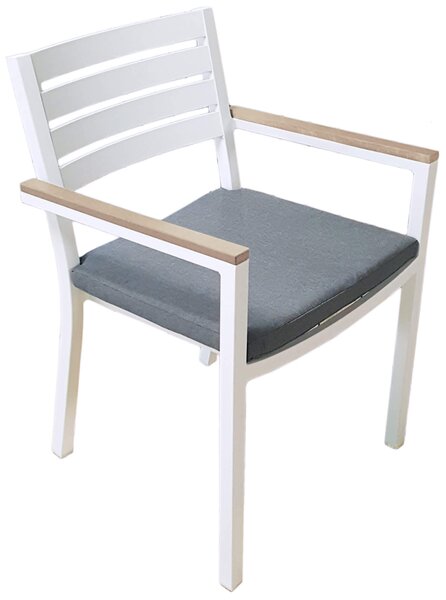 Sedia da Giardino in Alluminio Vorghini Zoagli Bianco e Grigio