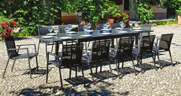 Sedia da Giardino in Alluminio e Textilene Vorghini Pienza Nera