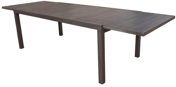 Tavolo Rettangolare da Giardino Allungabile 210x90cm in Alluminio Vorghini Verbier Marrone