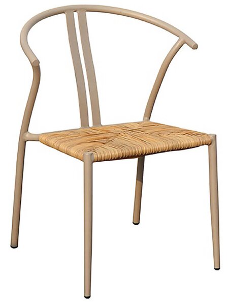 Sedia da Giardino in Alluminio e Wicker Vorghini Erice Tortora