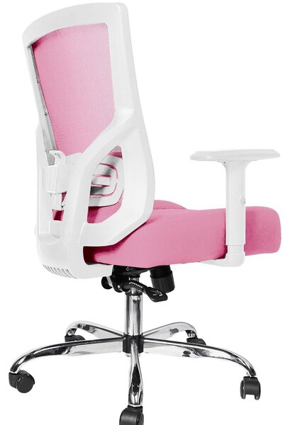 Sedia da ufficio ergonomica, regolabile in altezza, portata massima 150 kg, colore rosa