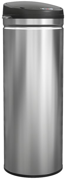 HOMCOM Cestino con sensore da 50 litri con funzione Soft-Close, pattumiera touchless in acciaio inossidabile per cucine igieniche, uffici, colore argento | Aosom Italy