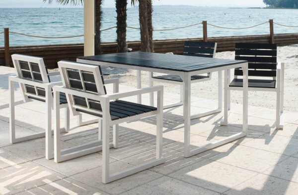 Set da Giardino Tavolo e 4 Sedie in Alluminio Ranieri Quick