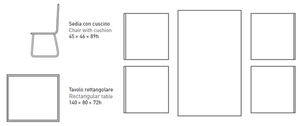 Set da Giardino Tavolo e 4 Sedie in Rete Stirata Ranieri Pacific