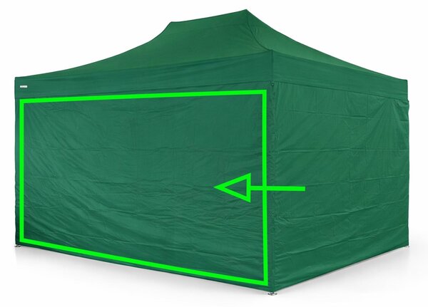 Parete laterale 4,5 m per gazebo pieghevoli ALU 3x4,5 m – PVC 450 g/m², impermeabile - Verde