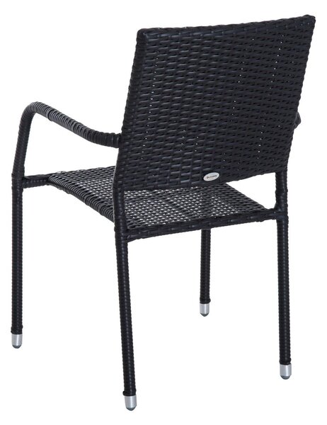 Set di 4 Sedie da Pranzo Moderne da Esterno in Rattan Sintetico Marrone 57x64x89 cm