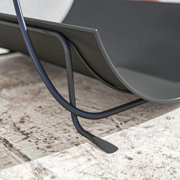 Outsunny Portalegna per interni 51 x 38 x 33cm portalegna geometrico con maniglia in metallo, Nero | Aosom Italy
