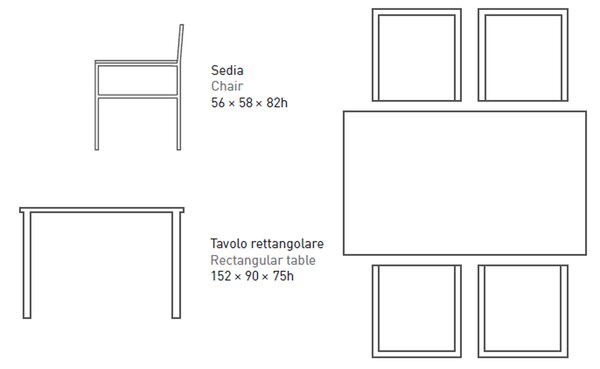 Set da Giardino Tavolo e 4 Sedie Top in Granito Ranieri Dance II
