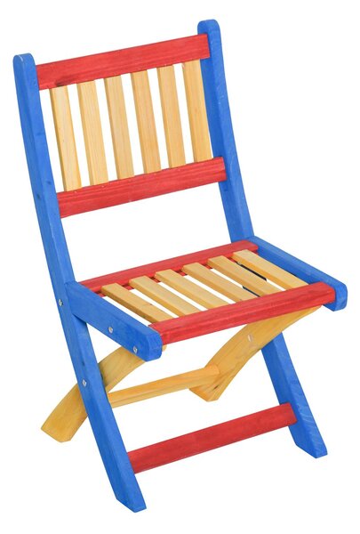 Set Tavolino e 4 Sedie Pieghevoli da Giardino per Bambini in Legno di Abete Colorato