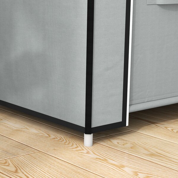 HOMCOM Armadio in tessuto 1 asta appendiabiti, 2 cassetti, 83 x 42.5 x 162,5 cm, Grigio | Aosom Italy