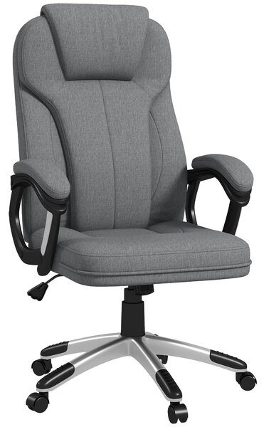 Vinsetto Sedia da ufficio Sedia da scrivania Poltrona direzionale, regolabile in altezza, funzione oscillante, 6 cm x 75 cm x 120 cm, Grigio | Aosom Italy
