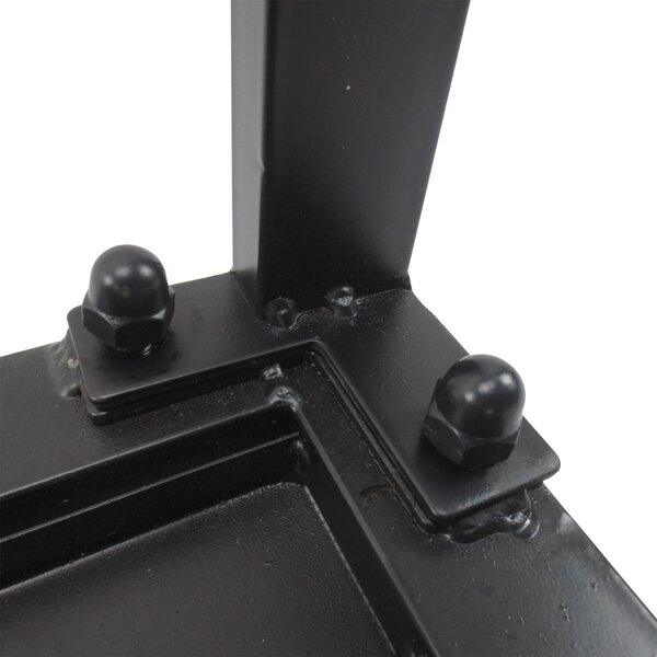 Set da Picnic Tavolo con Panche in Metallo Nero 110x55x70 cm