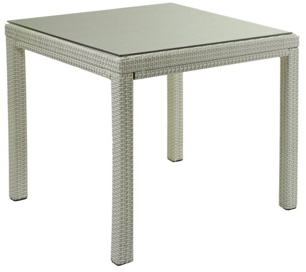 Tavolo da Giardino Quadrato 80x80cm in Polyrattan Adila Grigio Melange