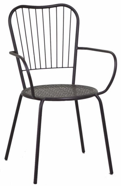 Sedia da Giardino 54x55x90cm in Ferro Ivrea Noce