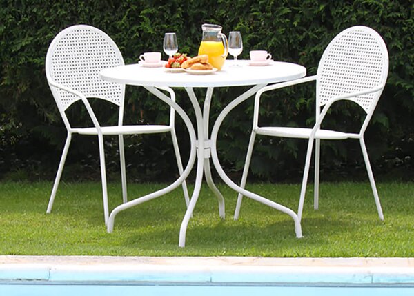 Sedia da Giardino 55x49x89cm in Ferro Ivrea Bianca