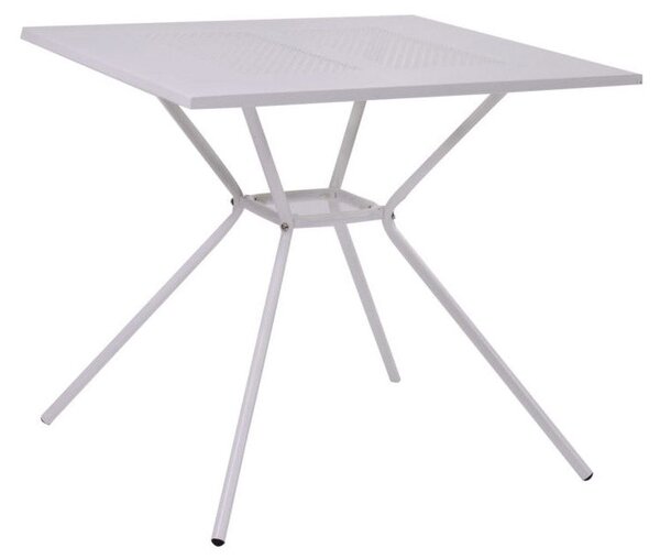 Tavolo da Giardino Quadrato 80x80cm in Metallo Austin Bianco