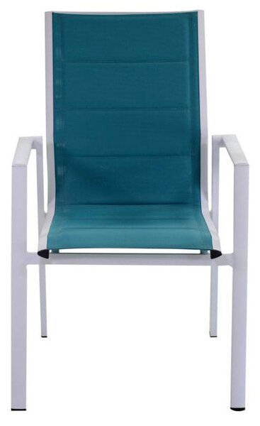Sedia da Giardino 61x60x98cm in Alluminio Charlotte Bianca e Turchese