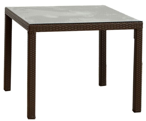 Tavolo Quadrato da Giardino 80x80c in Polyrattan Friuli Noce