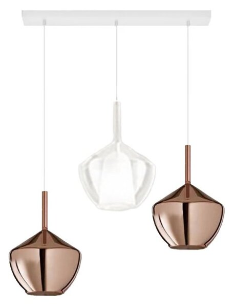 Lampadario perenz illumina rain s3 br b 8250 tr rm e27 led vetri trasparenti base bianca - Perenz