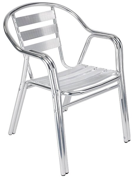 Sedia da Giardino in Alluminio con Braccioli Bauer Club Silver