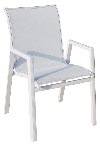 Sedia da Giardino in Alluminio con Braccioli Bauer Vegas Bianca