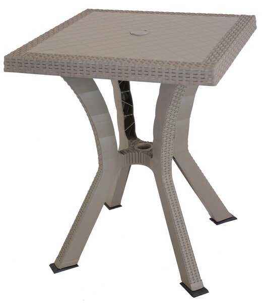 Tavolino da Giardino 60x60x70 cm in Resina Bauer Tortora