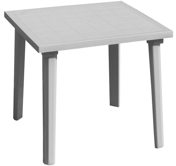 Tavolino da Giardino 80x80x72 cm in Resina Bauer Bianco