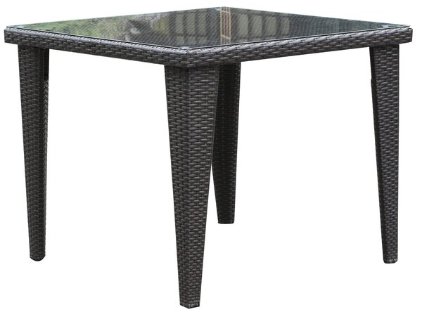 Tavolino da Giardino 90x90x75 cm in Polyrattan Bauer Mafalda Marrone