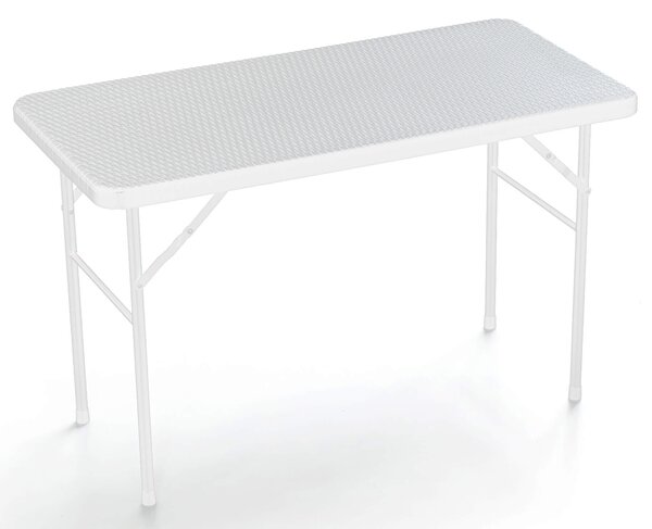 Tavolo Pieghevole da Giardino 122x60x72 cm in Ferro Taddei Plastik Bianco