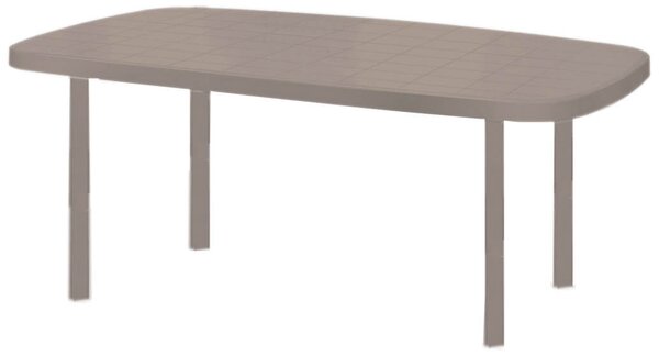Tavolino da Giardino 177x86x72 cm in Resina Bauer Ulisse Tortora