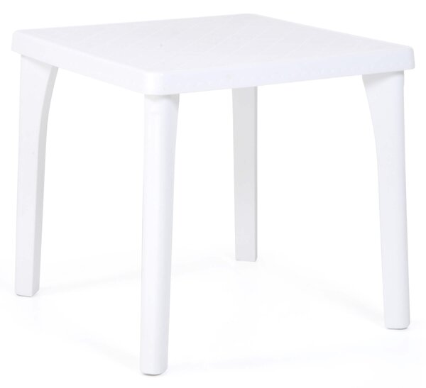 Tavolo da Giardino 80x80x75 cm in Plastica Taddei Smontabile Cruz Bianco