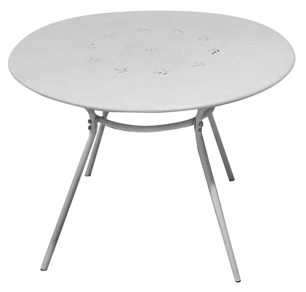 Tavolino da Giardino Ø95x71 cm in Ferro Taddei Lyon Bianco