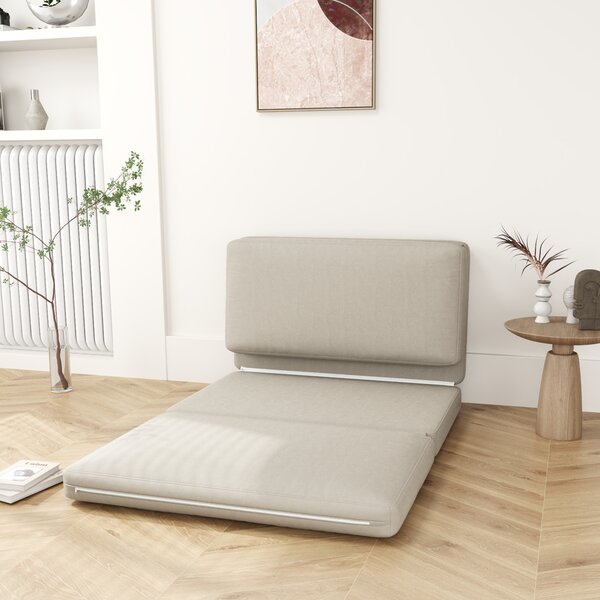 HOMCOM Poltrona relax pieghevole 2-in-1, Materassino per ospiti, divisibile, larghezza 120 cm, Beige | Aosom Italy