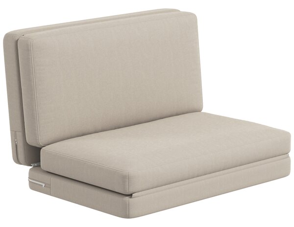 HOMCOM Poltrona relax pieghevole 2-in-1, Materassino per ospiti, divisibile, larghezza 120 cm, Beige | Aosom Italy
