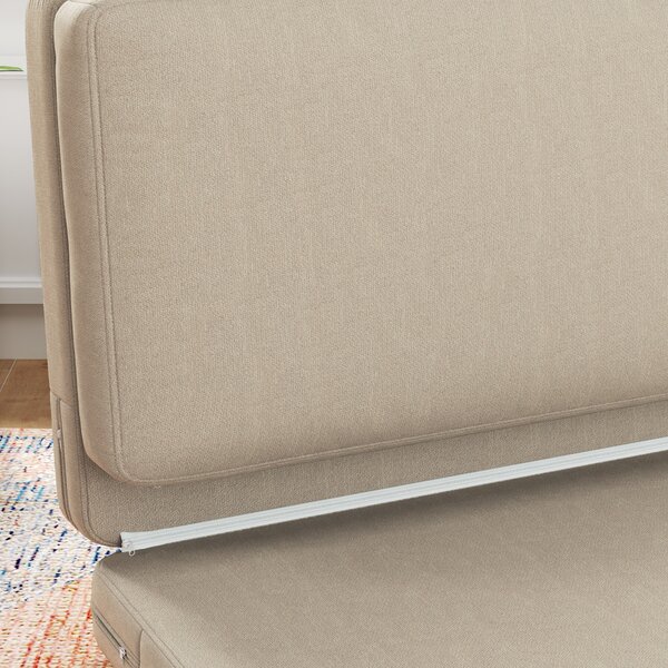HOMCOM Poltrona relax pieghevole 2-in-1, Materassino per ospiti, divisibile, larghezza 120 cm, Beige | Aosom Italy
