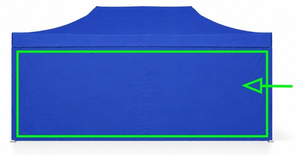 Parete laterale 6 m per gazebo pieghevoli ALU 3x6 m – PVC 450 g/m², impermeabile - Blu
