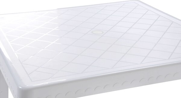 Tavolo da Giardino 80x80x75 cm in Plastica Taddei Smontabile Cruz Bianco