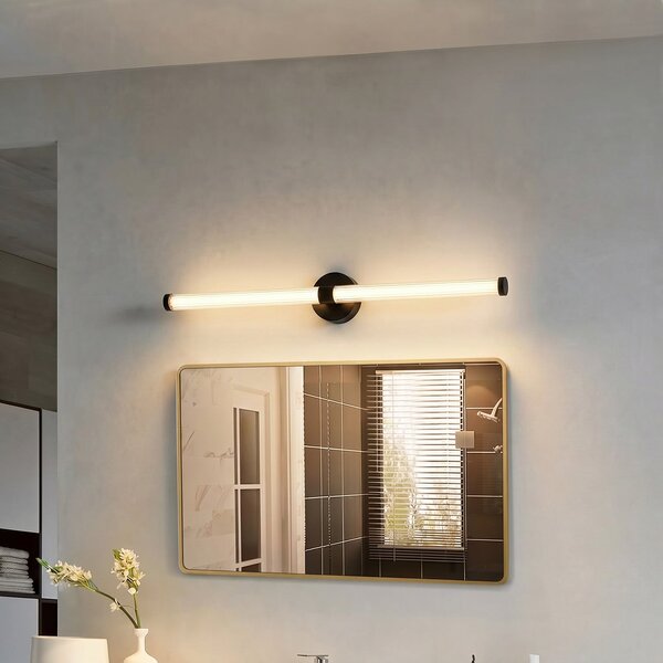 Applique da parete Lucande, Melisa, Nero, Bagno, Vetro, Moderno