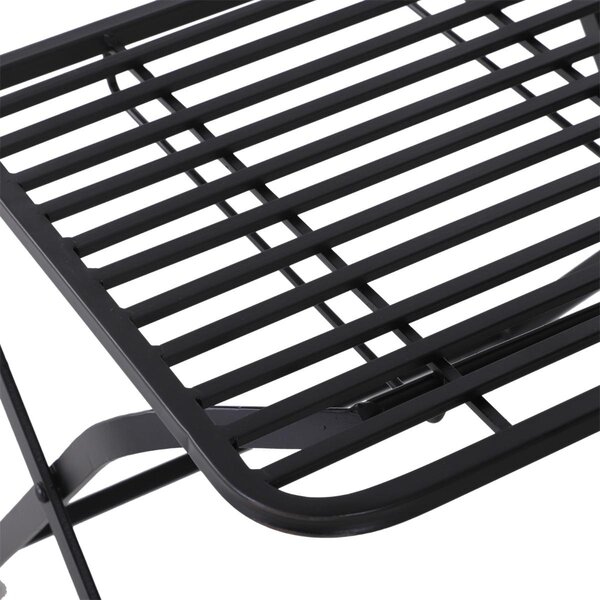 Set Tavolino e 2 Sedie da giardino pieghevoli in metallo Nero