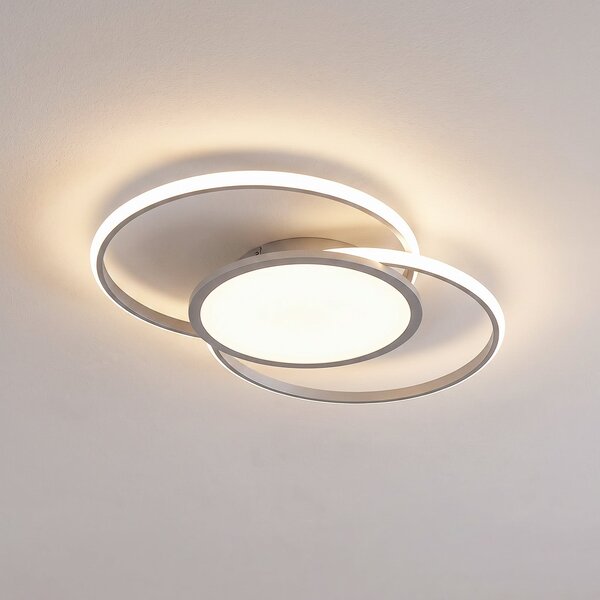 Plafoniera Lucande, Senne, dimmerabile, Metallizzato, Camera da letto, Metallo, Moderno