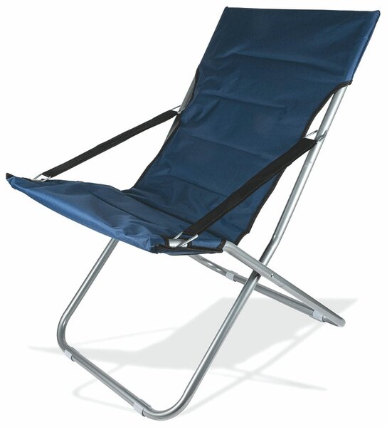 Sedia da Giardino Pieghevole in Metallo Soriani Canapone Blu