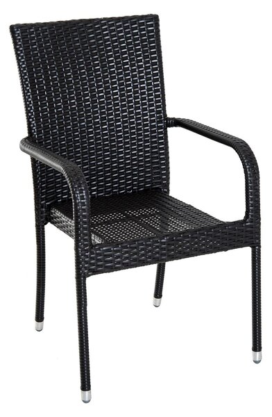 Set Tavolo e 4 Sedie da giardino in Rattan Sintetico Marrone