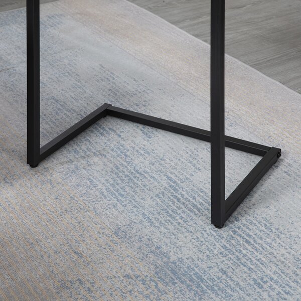 HOMCOM tavolino a set, tavolino da appoggio, set da 3, design industriale, telaio in acciaio, marrone+nero, 45 x 30 x 60cm | Aosom Italy