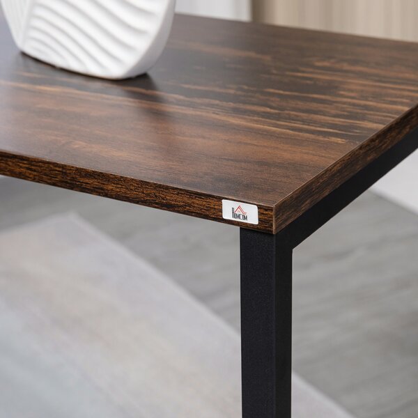HOMCOM tavolino a set, tavolino da appoggio, set da 3, design industriale, telaio in acciaio, marrone+nero, 45 x 30 x 60cm | Aosom Italy